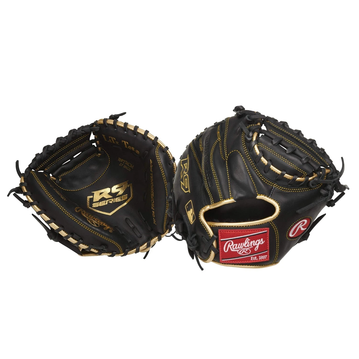 Rawlings R9 Series Training 1-Piece Solid Web Catchers Mitt 27" RHT Black