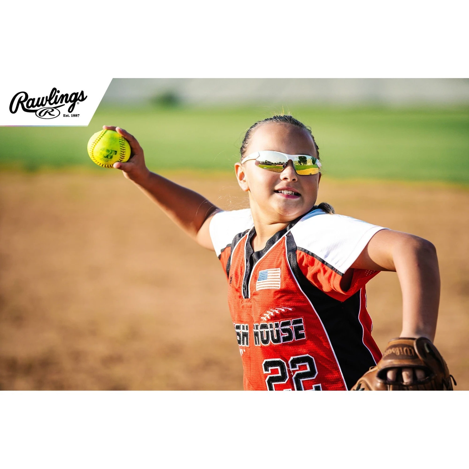 RAWLINGS Youth Sports Baseball Sunglasses Durable 100% UV Poly Lens, Shielded Lens (White/Mint) - Image 3