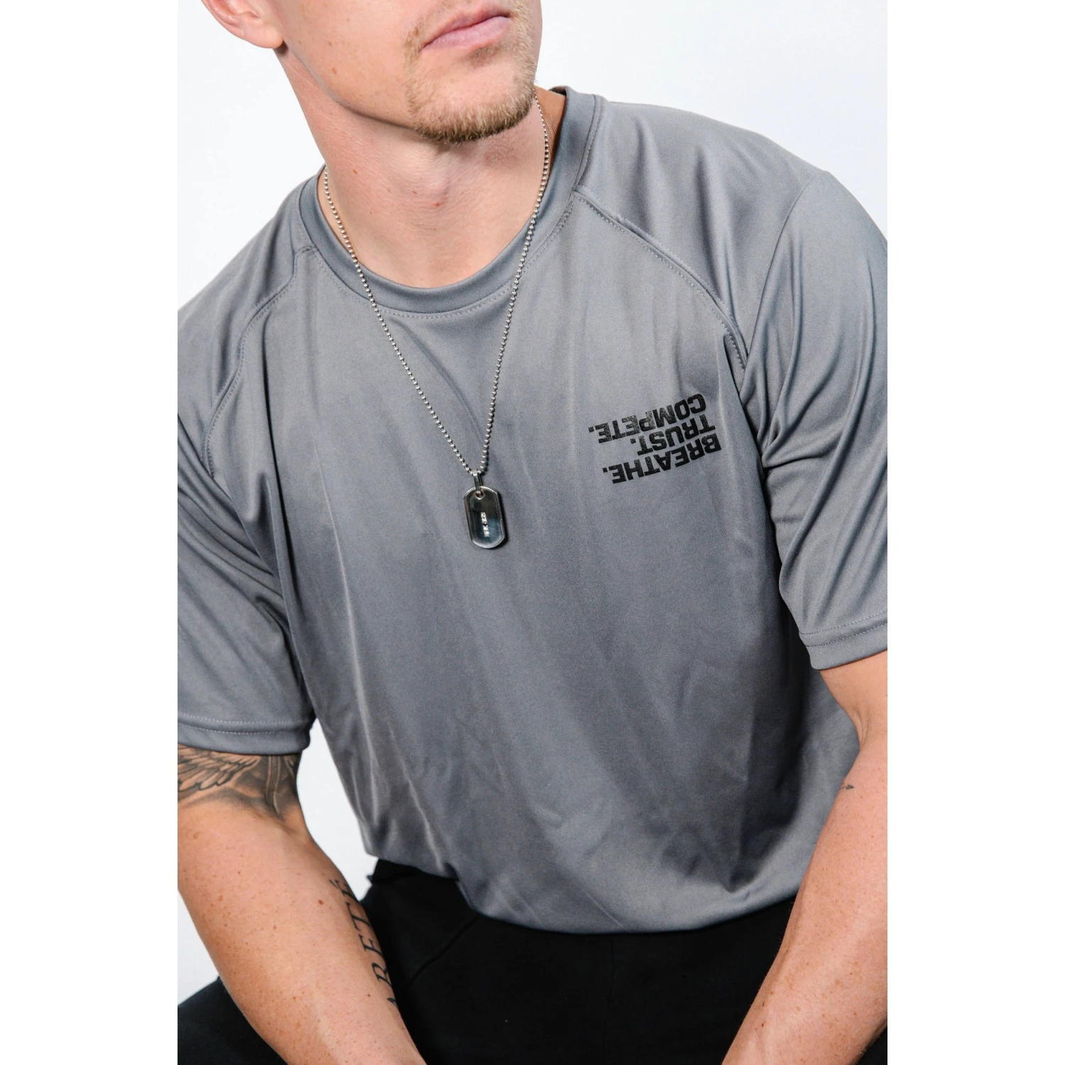Guardian Baseball Brandon Guyer Mindset Performance Line Breathe Trust Compete, Breathable Workout Shirt (Charcoal) - Image 8