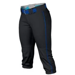 Easton Pro Fastpitch Women's Softball Piped Belt Loops Pants (Black/Royal)