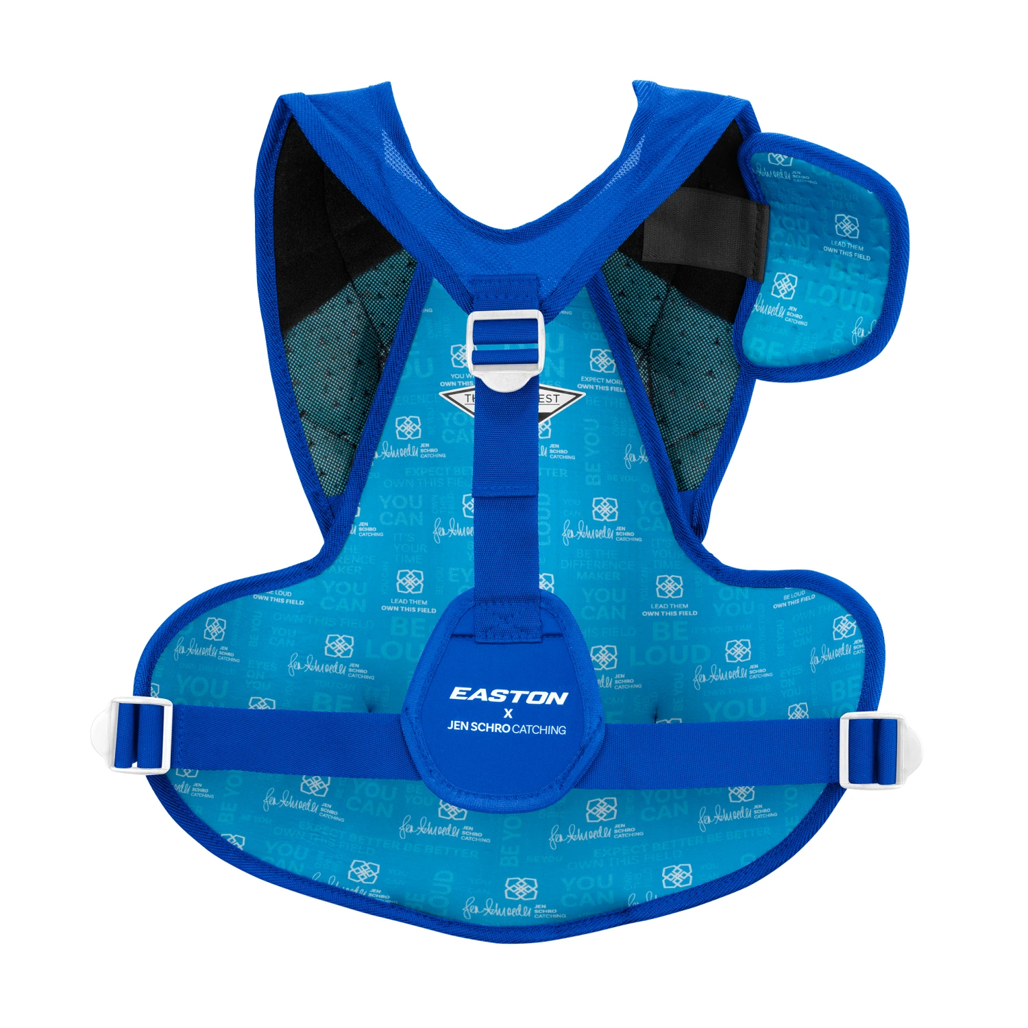 Easton Jen Schro The Very Best Fastpitch Softball Catchers Chest Protector, Large 17" (Royal) - Image 2