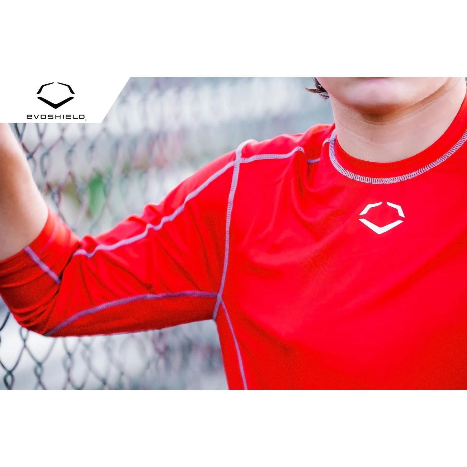 EvoShield Pro Team Baseball Adult Men's Mid Sleeve Workout Tee Shirt (Scarlet) - Image 4