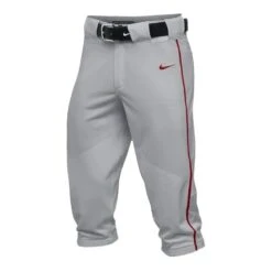 Nike Team Vapor Pro High Piped Men's Baseball Pants (Grey/Red)
