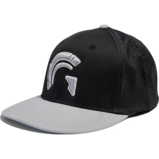 Guardian Baseball HC1 Ultima Grey/White 3-D "G" Black Ventilated Hat W/ Grey Bill L/XL (Black-Grey/Grey-White Logo)