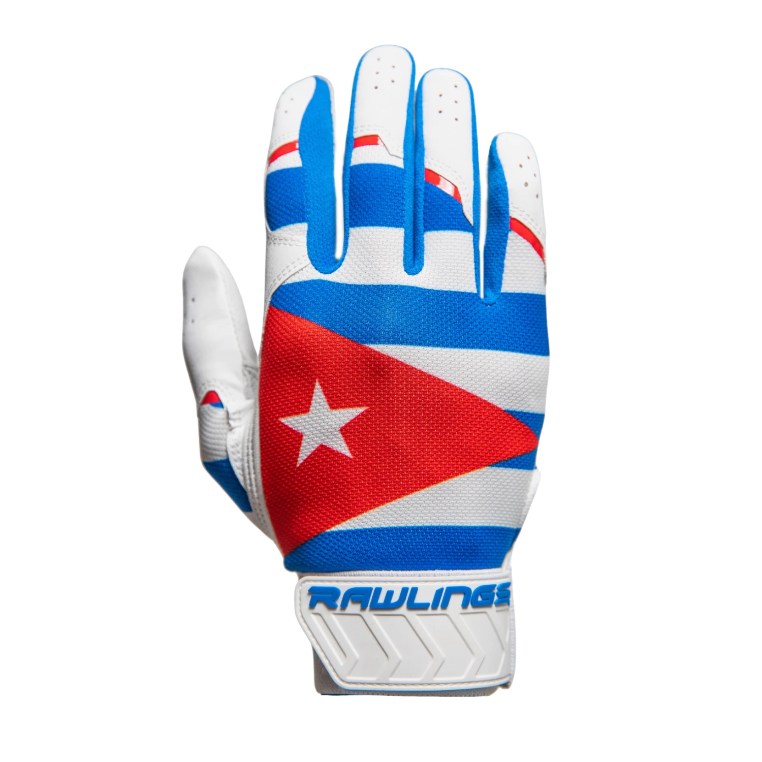 Guardian Baseball X Rawlings 5150 Limited Edition Cuba Flag Baseball Batting Gloves Adult Sizes(Blue/White/Red)