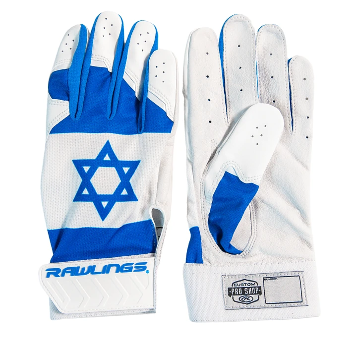 Guardian Baseball X Rawlings 5150 Limited Edition Israel Flag Baseball Batting Gloves Adult Sizes (Royal/White) - Image 3