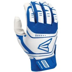 Easton Baseball Walk Off Power Leverage Adult Batting Gloves (White/Royal)