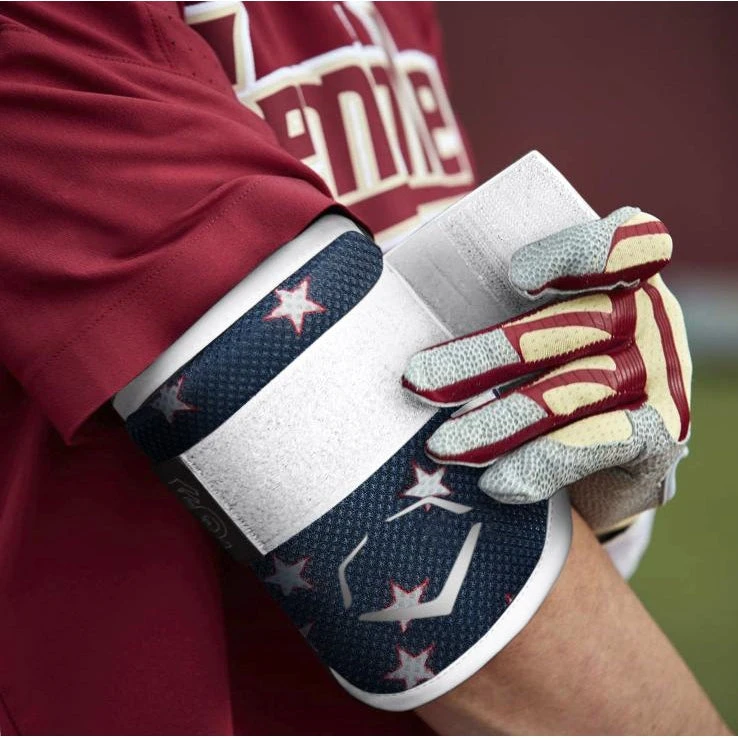 EvoShield SRZ-1 Baseball Batter's Elbow Guard Adult American Flag Stars And Stripes Print (White/Navy) - Image 2