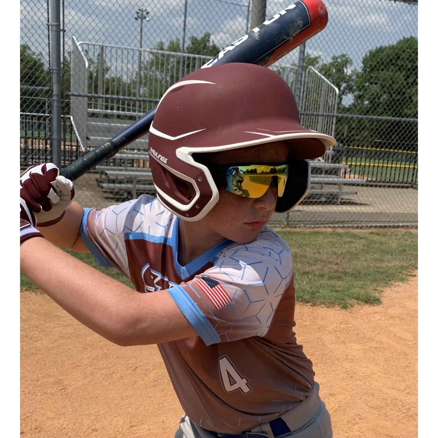 Rawlings RY2101 Youth Boys Baseball Shield Sunglasses Sport (Black/Yellow) - Image 10