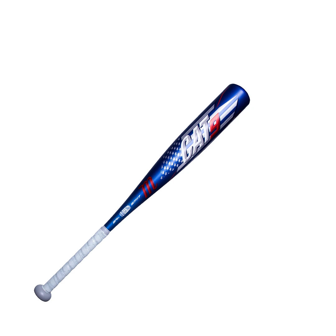 Marucci CAT9 America USSSA Baseball Bat 1 Piece Aluminum 2 3/4 Barrel (Blue/Red Stars) - Image 3