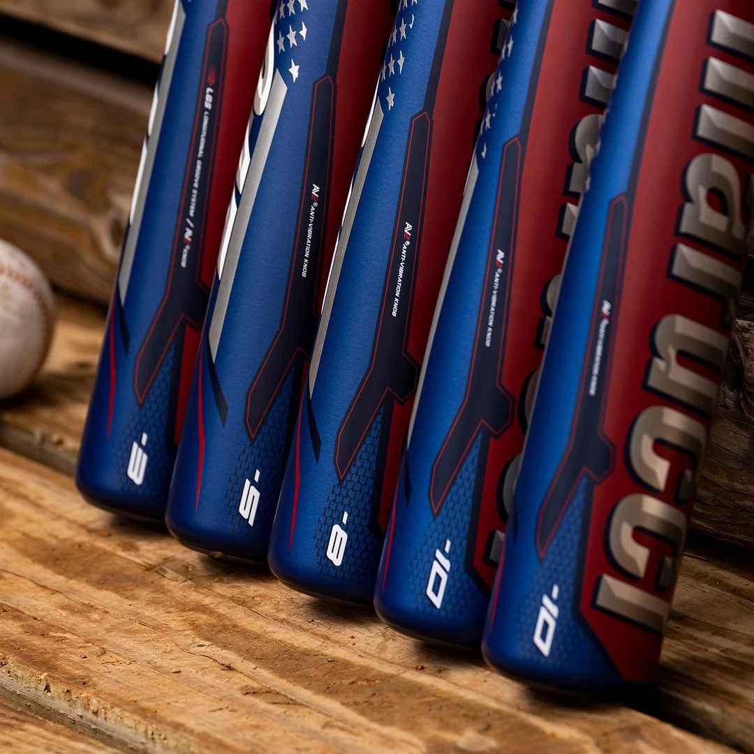 Marucci CAT9 America USSSA Baseball Bat 1 Piece Aluminum 2 3/4 Barrel (Blue/Red Stars) - Image 7