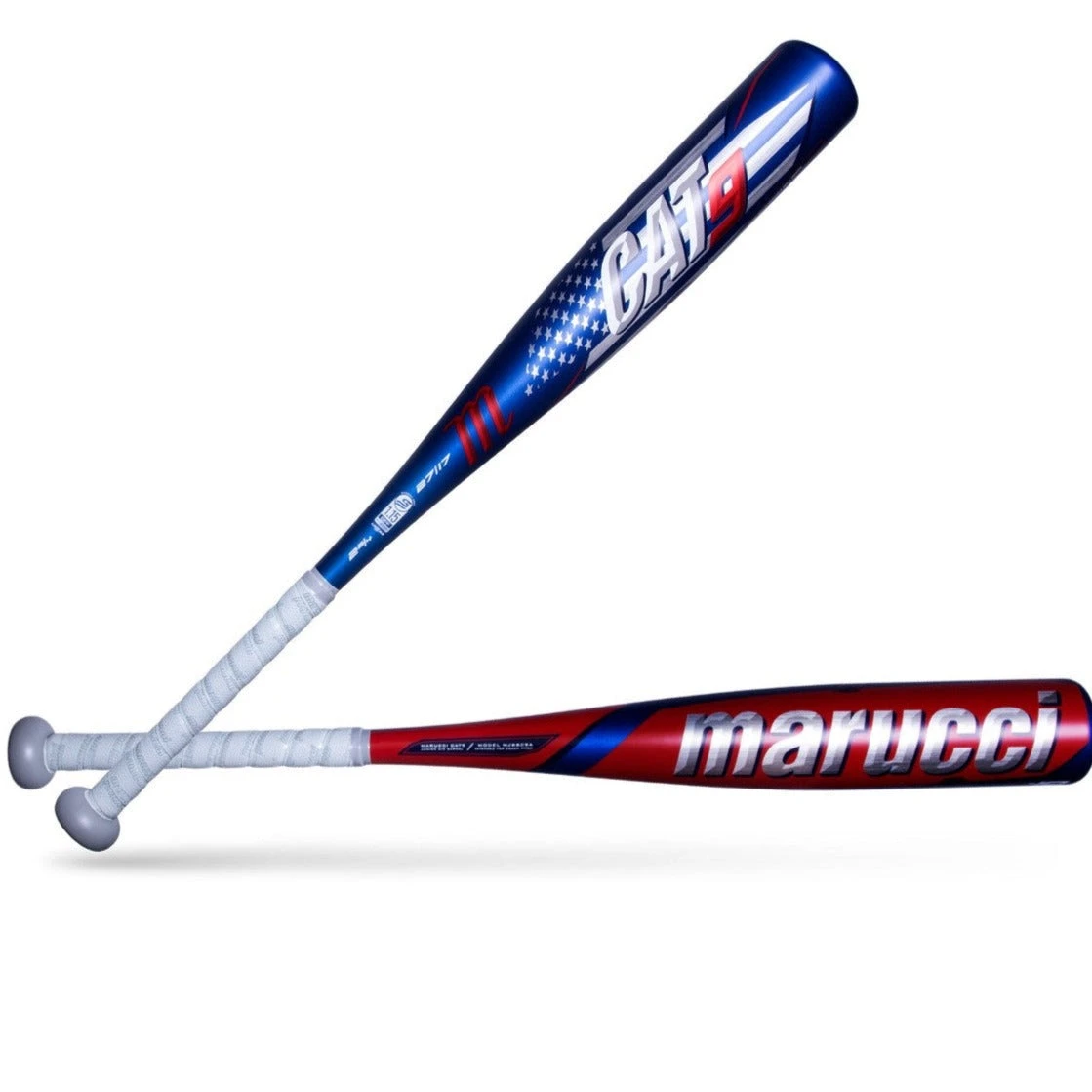 Marucci CAT9 America USSSA Baseball Bat 1 Piece Aluminum 2 3/4 Barrel (Blue/Red Stars) - Image 2