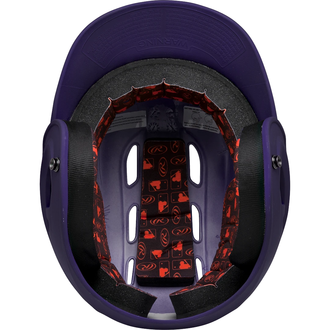 Rawlings R16 Velo Series Matte Baseball Batting Helmet (Purple) - Image 2