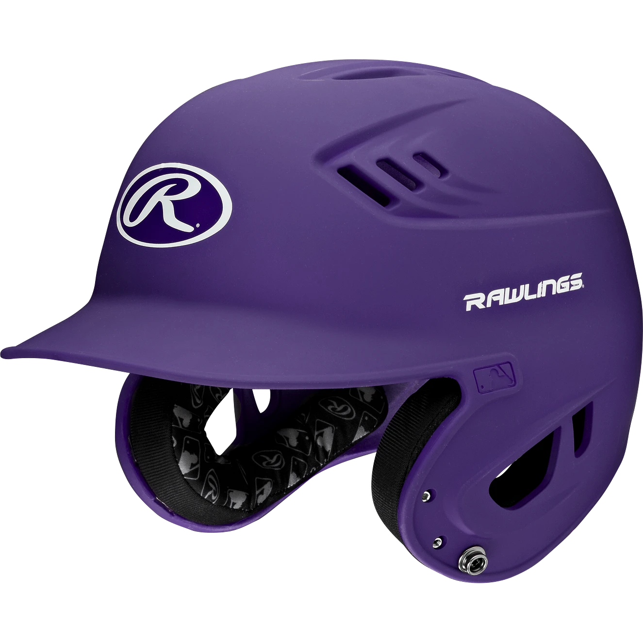 Rawlings R16 Velo Series Matte Baseball Batting Helmet (Purple)