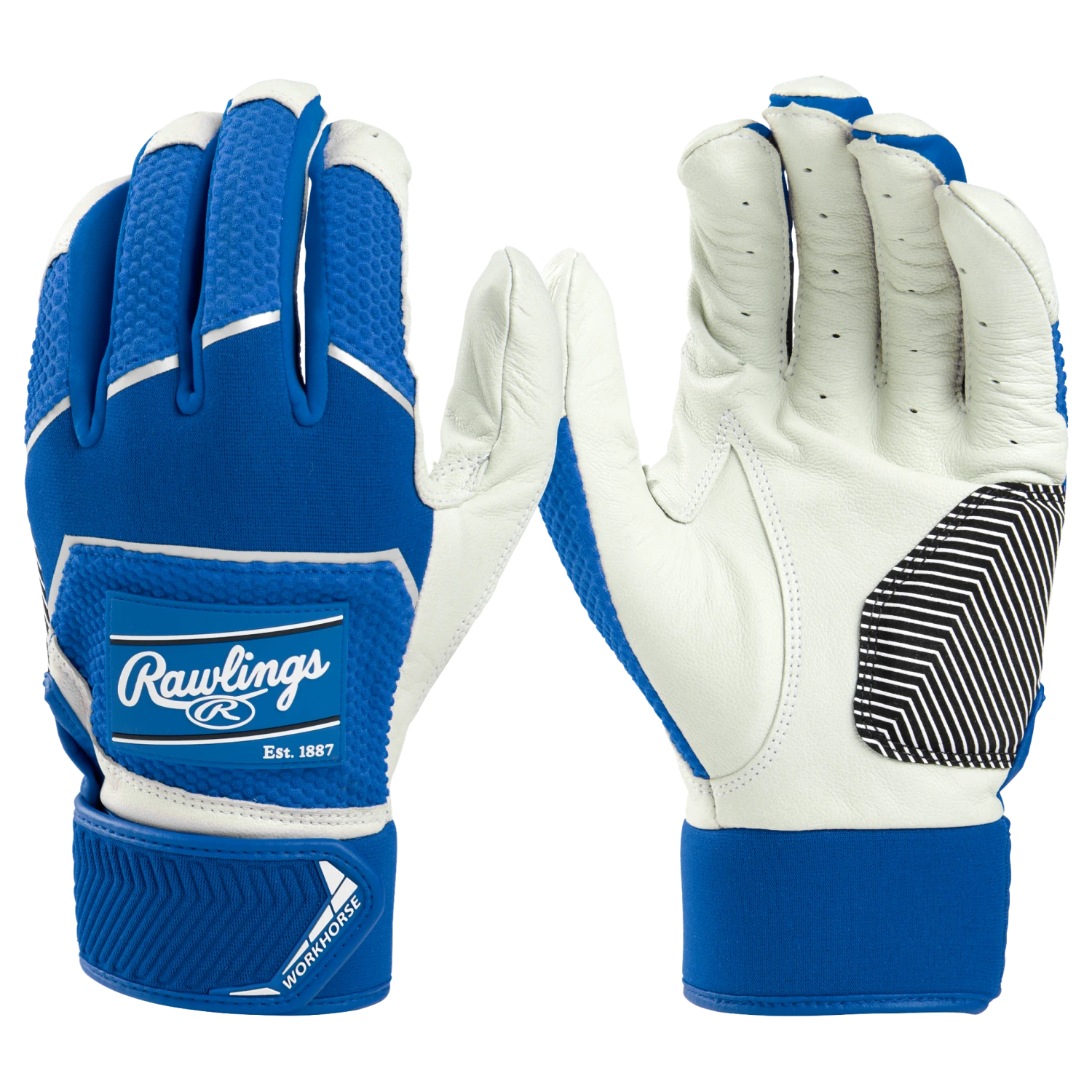 Rawlings Workhorse Baseball Batting Gloves (Royal)