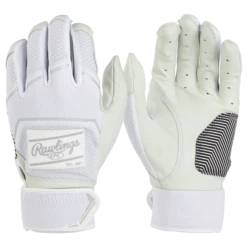 Rawlings Workhorse Youth Baseball Batting Gloves (White)