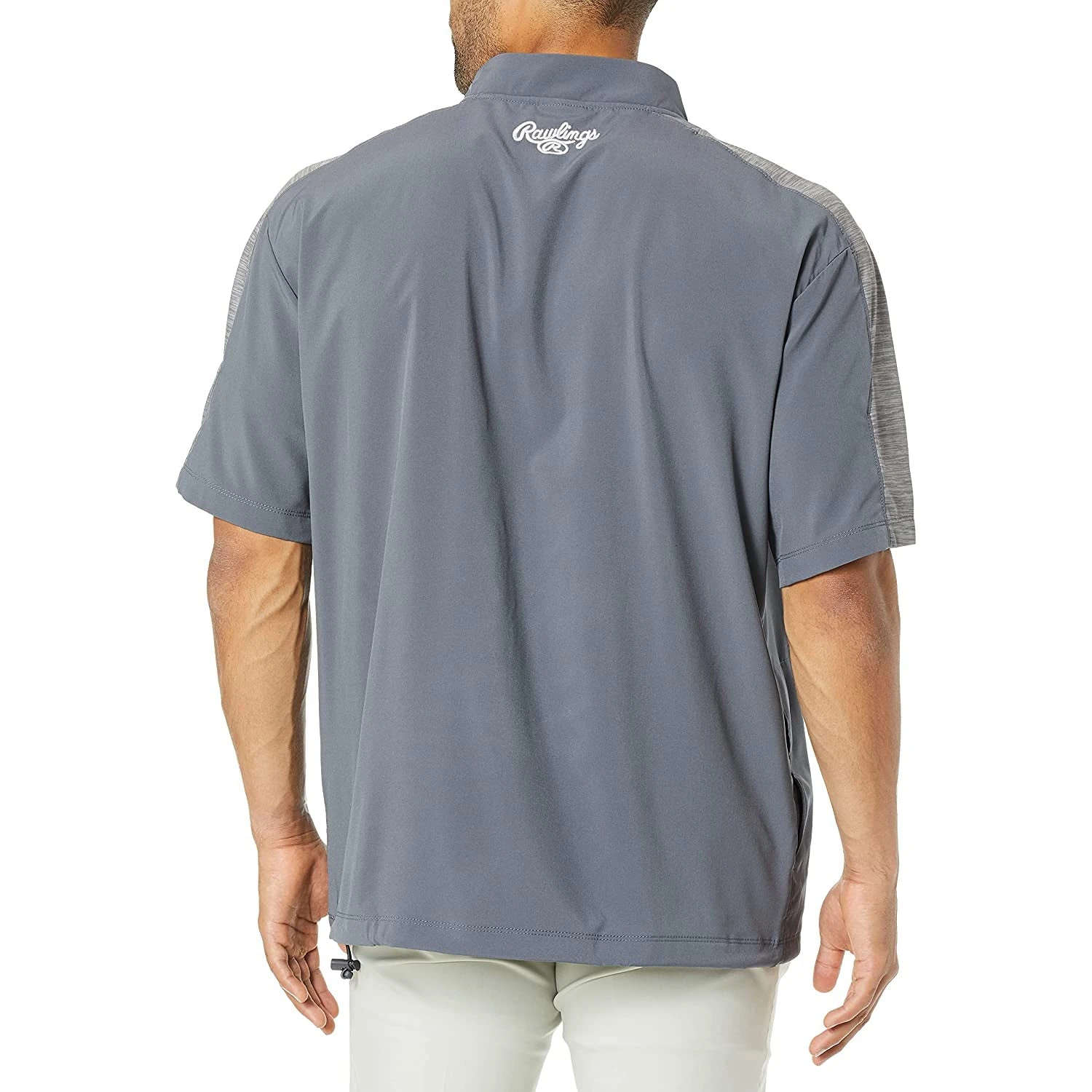 Rawlings Launch Short Sleeve Men's Cage Batting Practice Jacket Small (Graphite) - Image 2