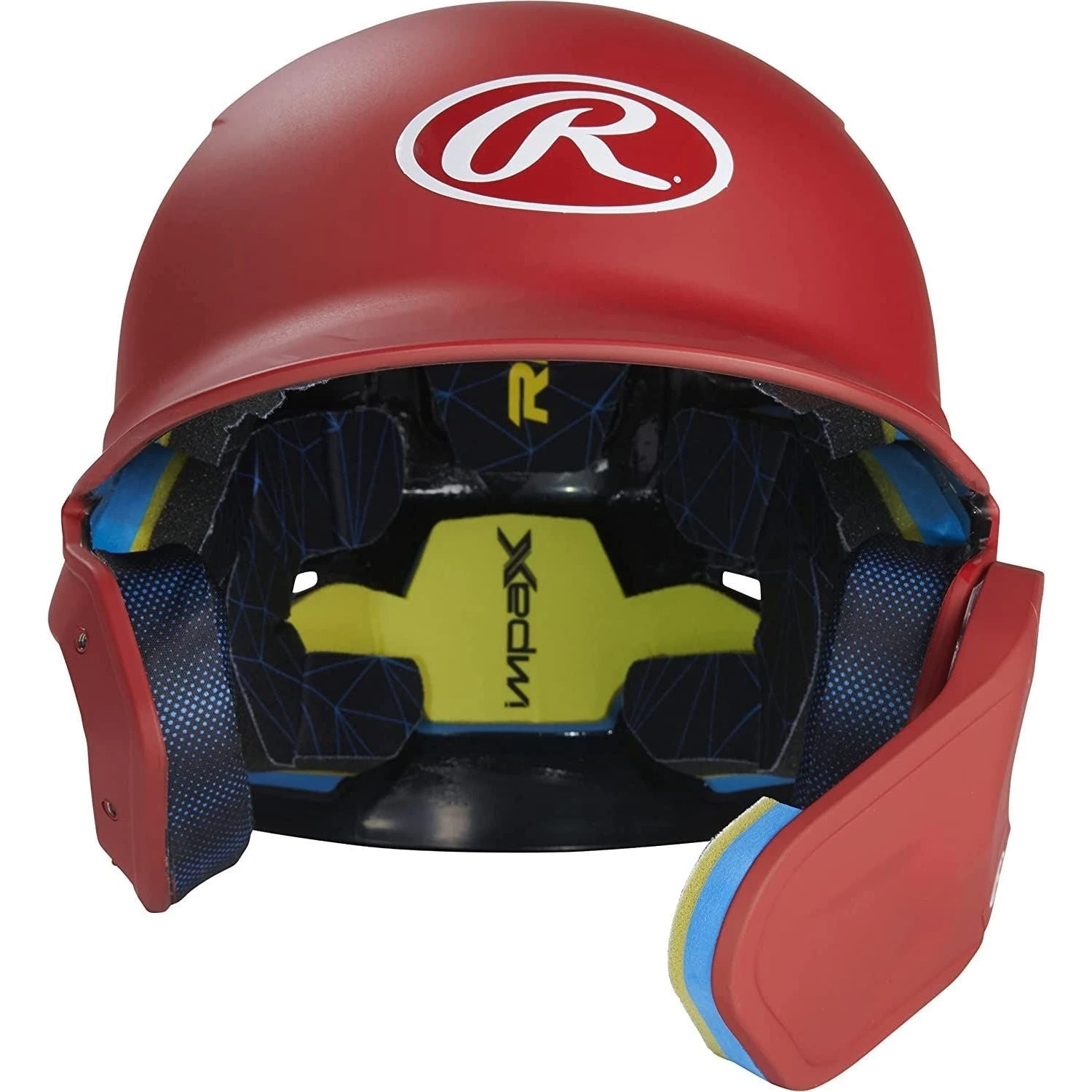 Rawlings Mach 1-Tone Batting Helmet W/ Adjustable Face Guard (Scarlet) - Image 2