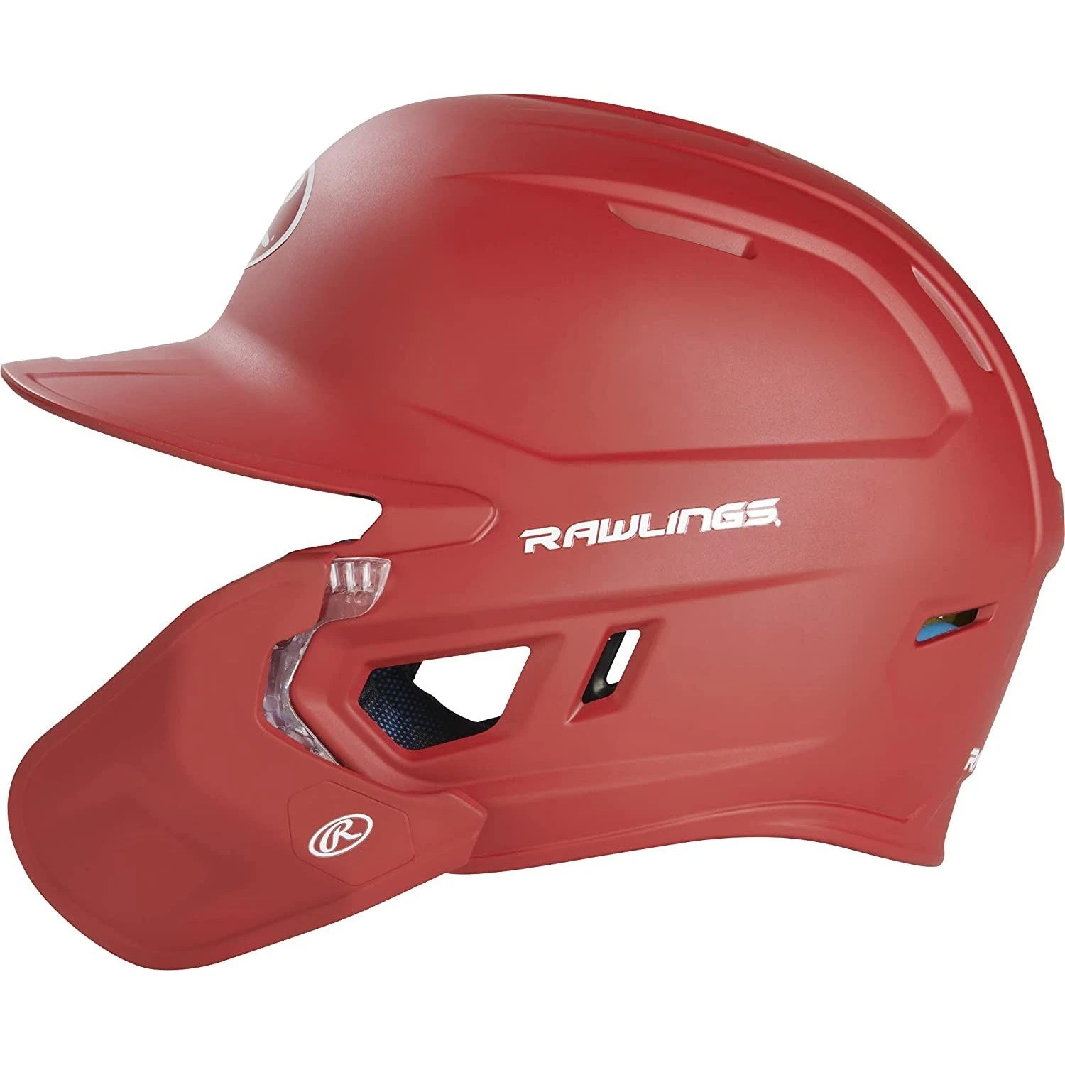 Rawlings Mach 1-Tone Batting Helmet W/ Adjustable Face Guard (Scarlet) - Image 3