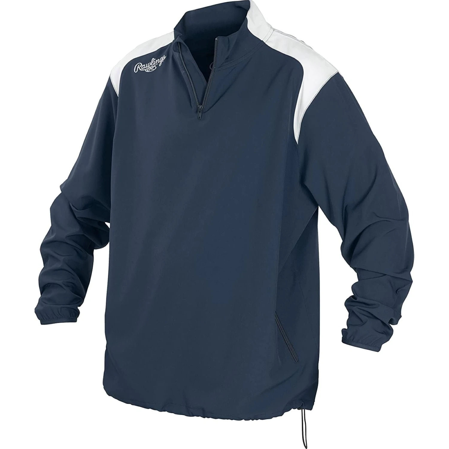 Rawlings Baseball Youth Boy's Long Sleeve Quarter-Zip Jacket (Navy)