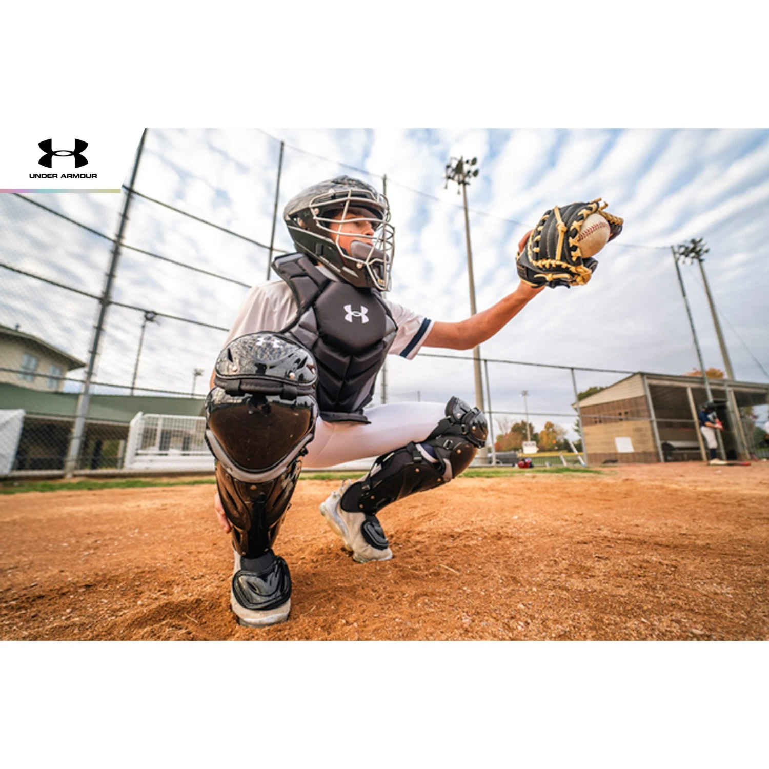 Under Armour Pro 4 NOCSAE Catcher's Equipment Gear Set Intermediate (Scarlet) - Image 2
