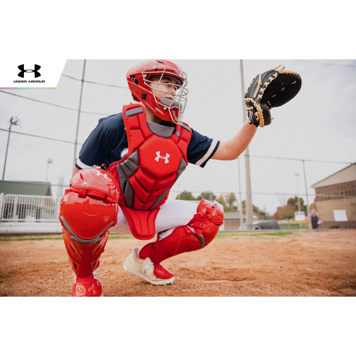 Under Armour Pro 4 NOCSAE Catcher's Equipment Gear Set Intermediate (Scarlet) - Image 3