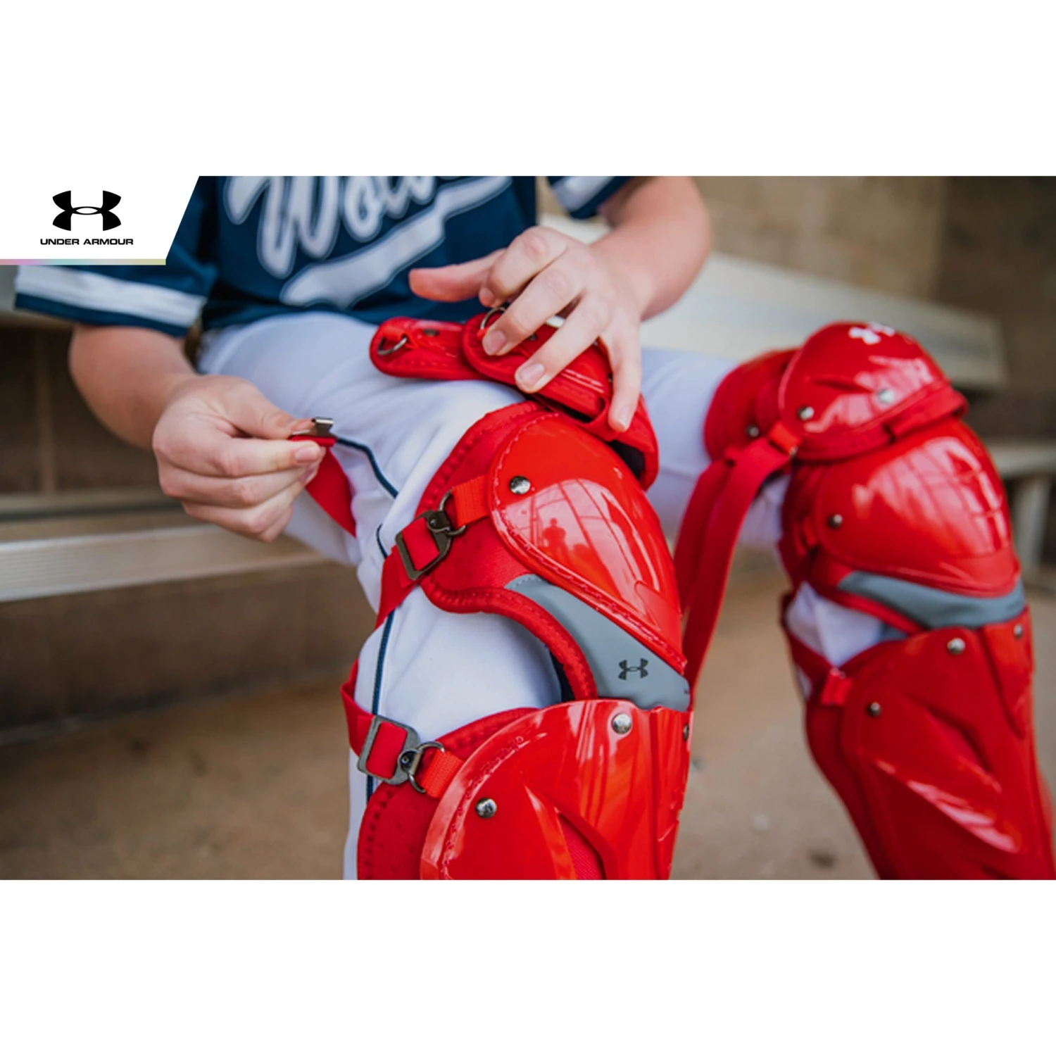 Under Armour Pro 4 NOCSAE Catcher's Equipment Gear Set Intermediate (Scarlet) - Image 9