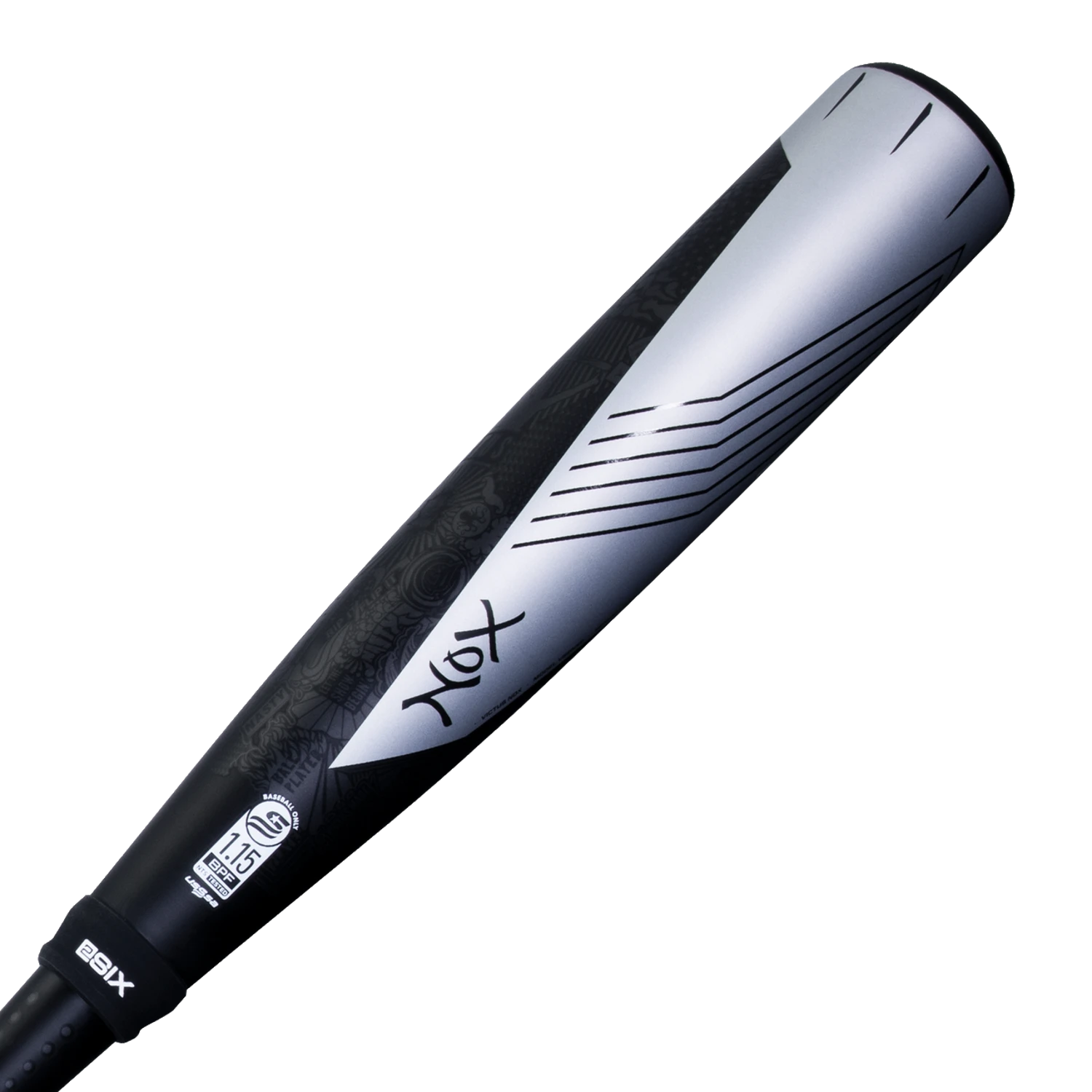 Victus Nox Two Piece Hybrid USSSA 2 3/4" Baseball Bat -8, (Black/Silver) - Image 4
